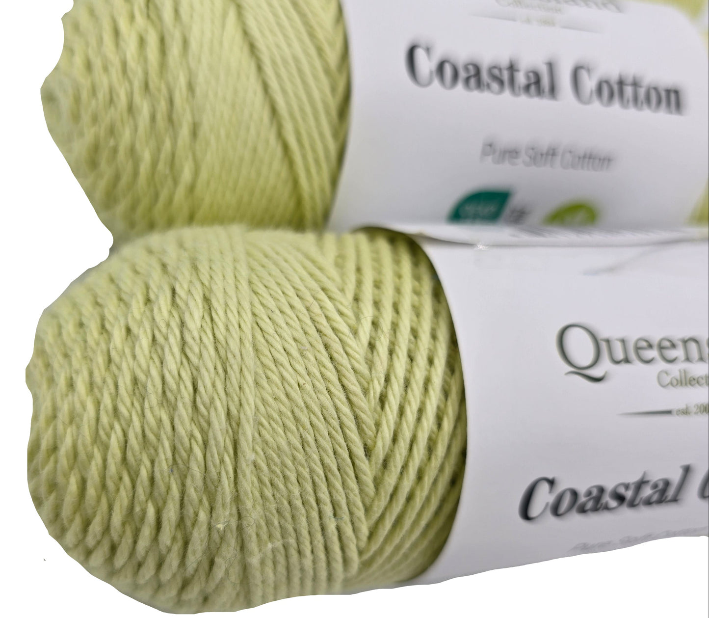 Close-up image of Costal_Cotton_Yarn_by_Queensland_Collection in the color Celadon