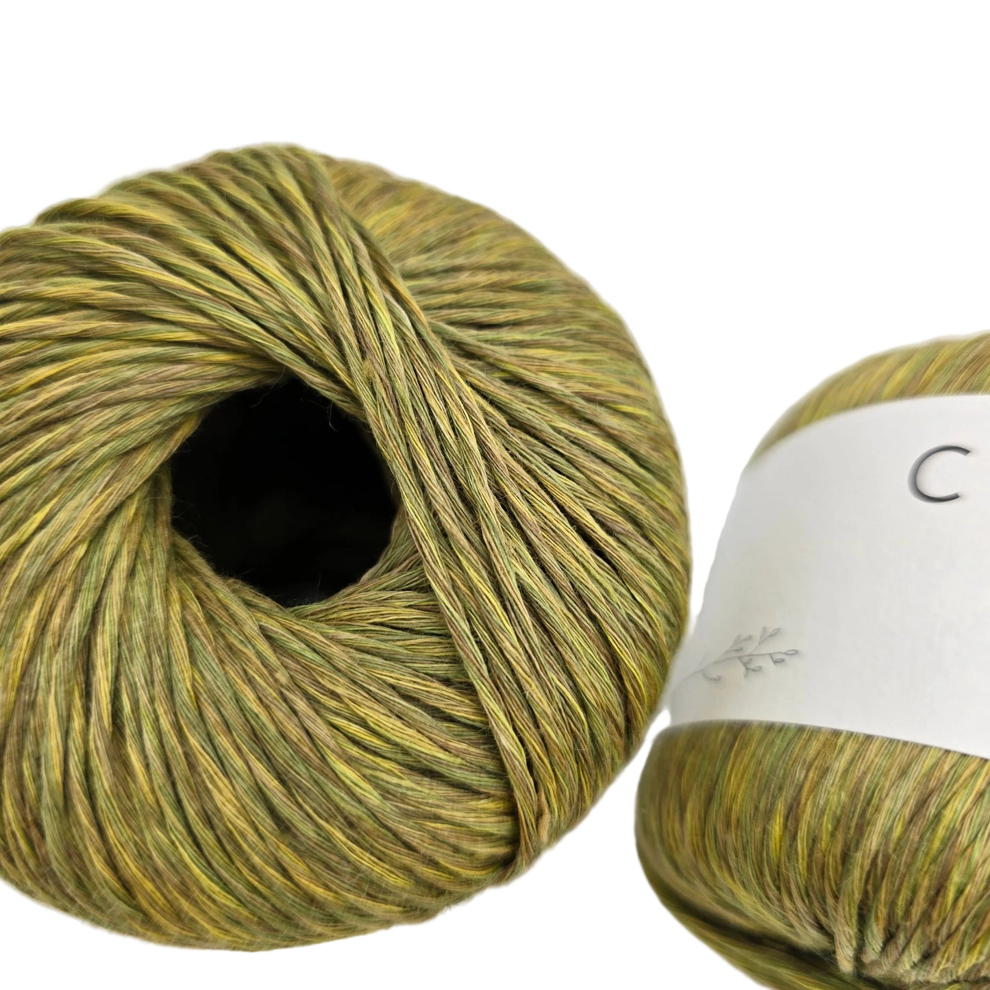Close-up image of Lincys Concept yarn by Katia in Color 304 with partial label on a white background.