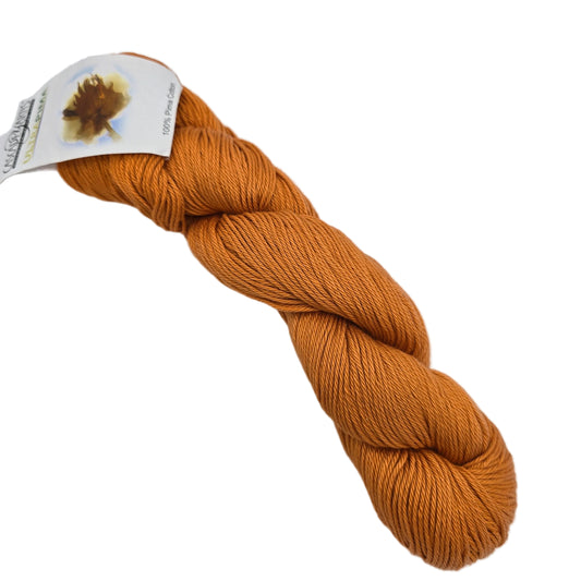 Image of a single skein of Ultra Pima Yarn by Cascade in color 3750 Tangerine with label on a white background.