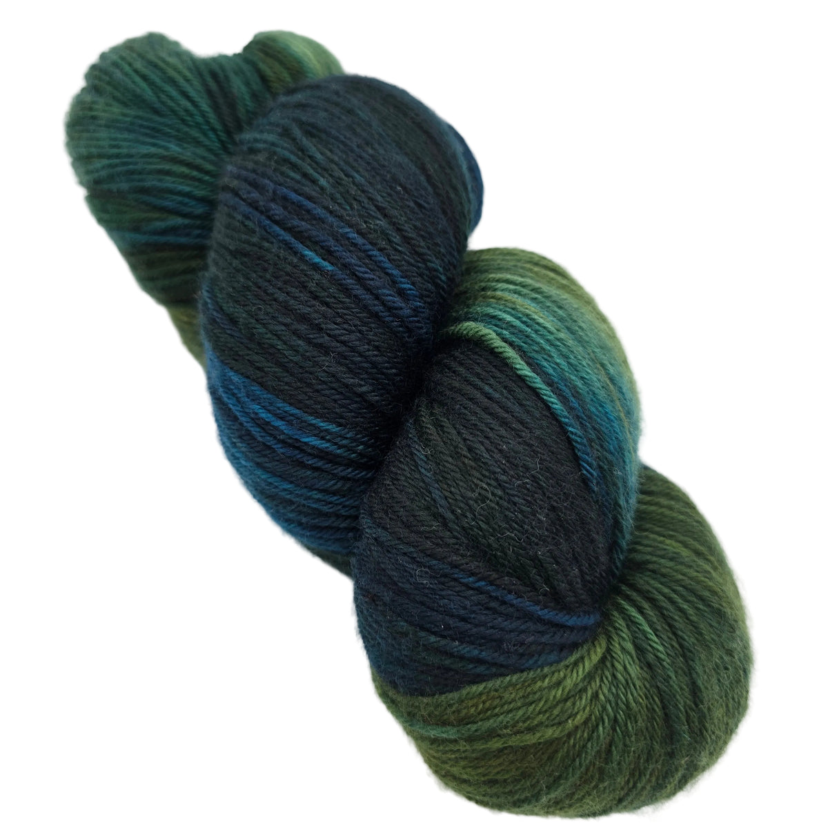 Image of one hank of Yowza Light Worsted Yarn by Miss Babs -in the color Blue Dasher on a white background.