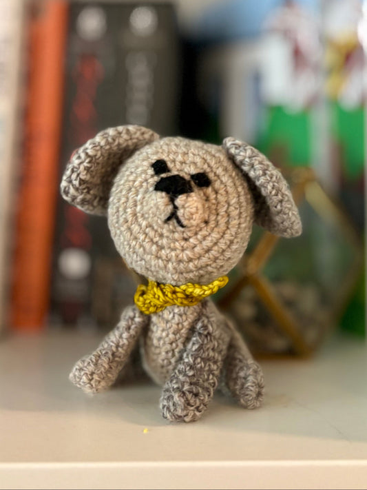 Image of Amigurumi Dog with blurred background