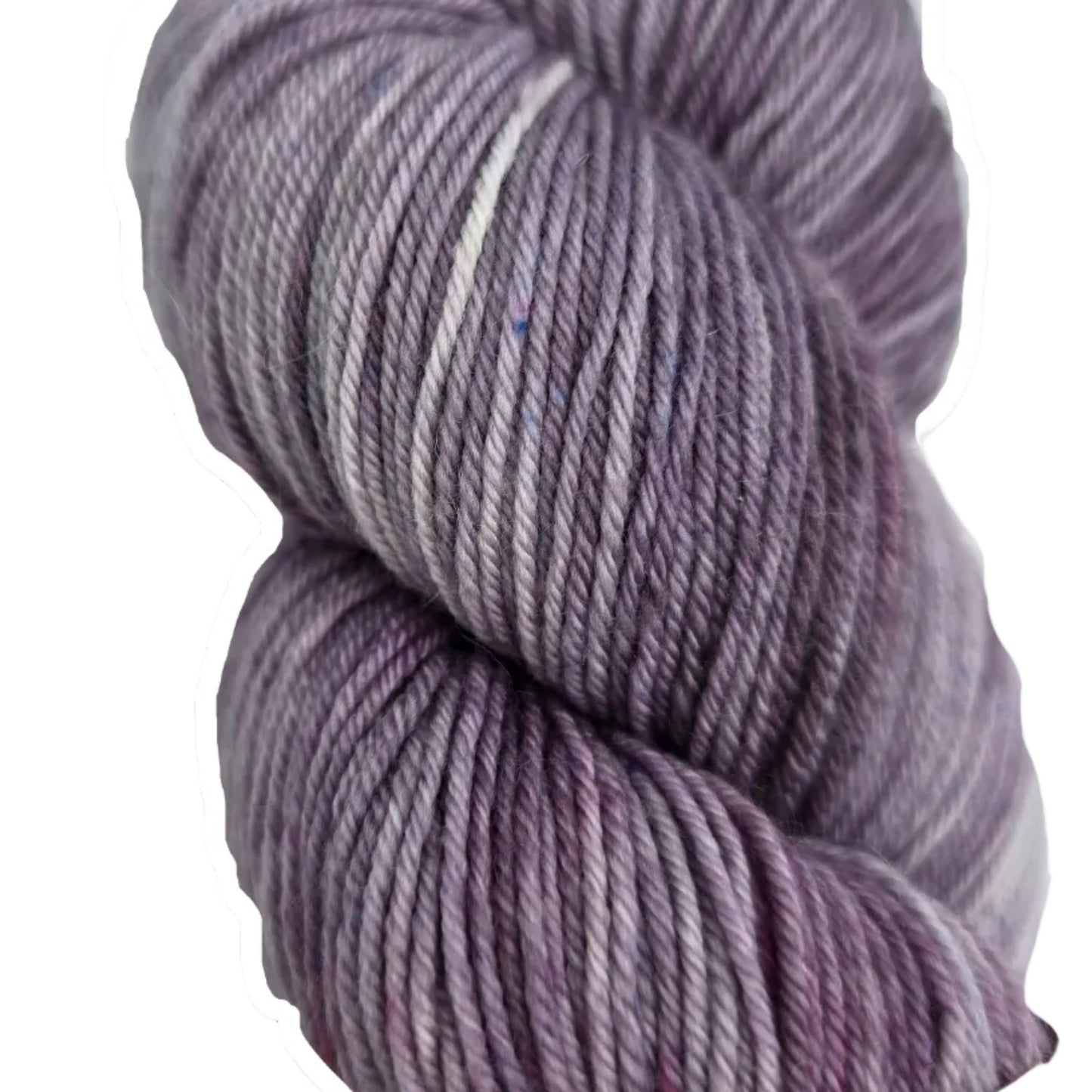 Close-up Image of a single skein of Beautifully Basic yarn by Emma's Yarn in the color February '23 on a white background.