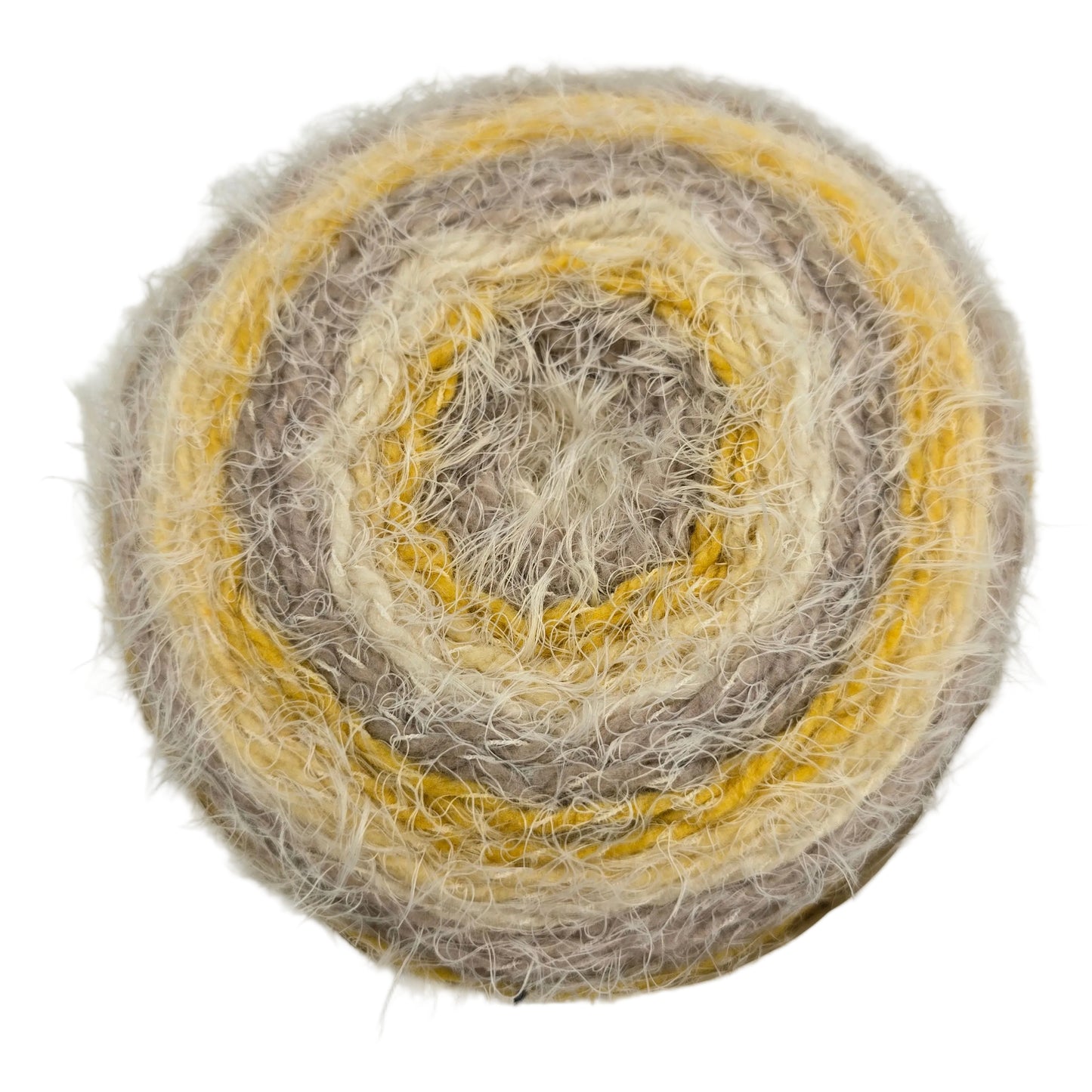 Close-up image of Caron_Latte_Cakes_Yarn_-in the color Butter_Cookie on a white background.