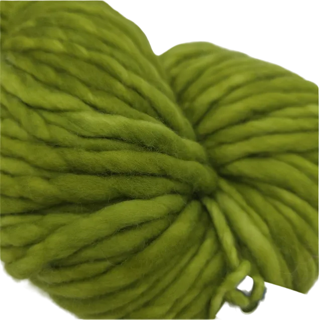 Close-up image of Rasta Yarn by Malabrigo in color 037 Lettuce on a white background.
