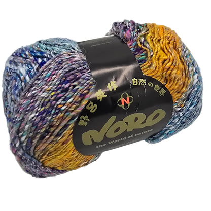 Image of a single skein of Kibou by Noro  Yarn in Color 4 with label on a white background.