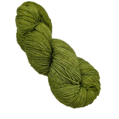 Image of single hank of Sock by Malabrigo Yarn in color 037 Lettuce on a white background.