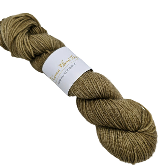 Image of single hank of William DK Merino Yarn By Canon Hand Dyed in the color Laurie Little Women April 2020 with label on a white background.